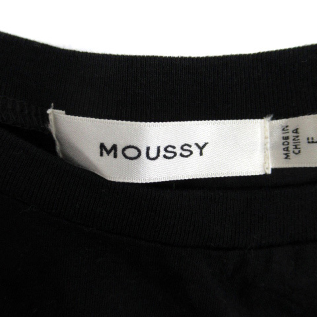 moussy(マウジー)のマウジー moussy カットソー ノースリーブ ラウンドネック F 黒 レディースのトップス(カットソー(半袖/袖なし))の商品写真