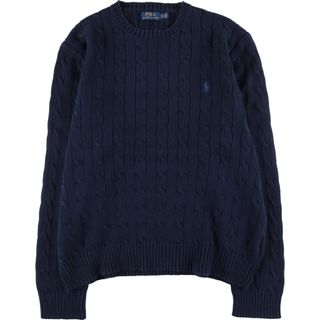 ラルフローレン(Ralph Lauren)の古着 ラルフローレン Ralph Lauren POLO RALPH LAUREN ケーブル編み コットンニットセーター メンズXL /eaa413226(ニット/セーター)