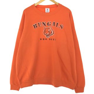 古着 TEAM APPAREL NFL CINCINNATI BENGALS シンシナティベンガルズ プリントスウェットシャツ トレーナー メンズXXL /eaa411468(スウェット)