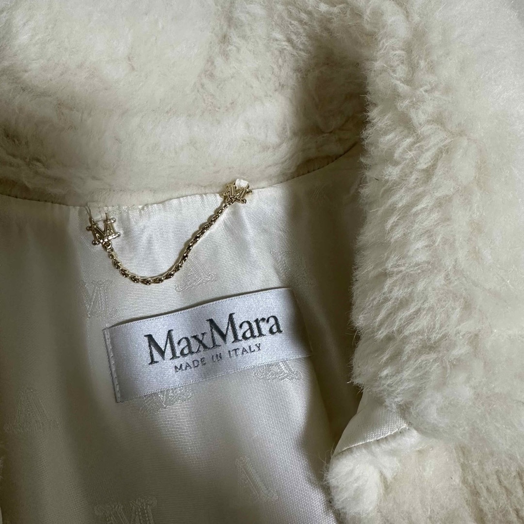 Max Mara - Max Mara テディベア ケープ ホワイトの通販 by m's Max Mara - Max Mara テディベア ケープ ホワイトの通販 by m's