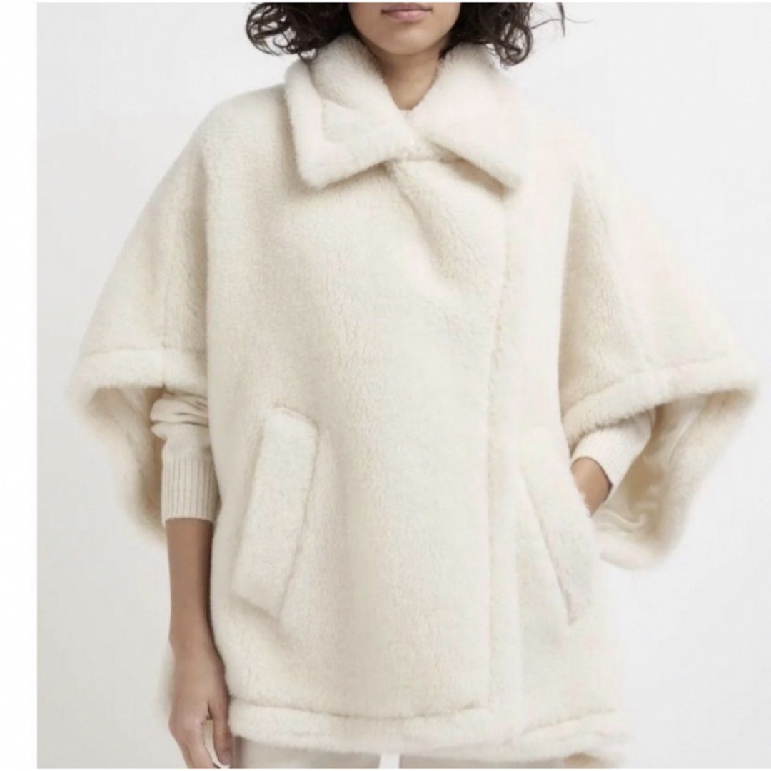 Max Mara - Max Mara テディベア ケープ ホワイトの通販 by m's Max Mara - Max Mara テディベア ケープ ホワイトの通販 by m's