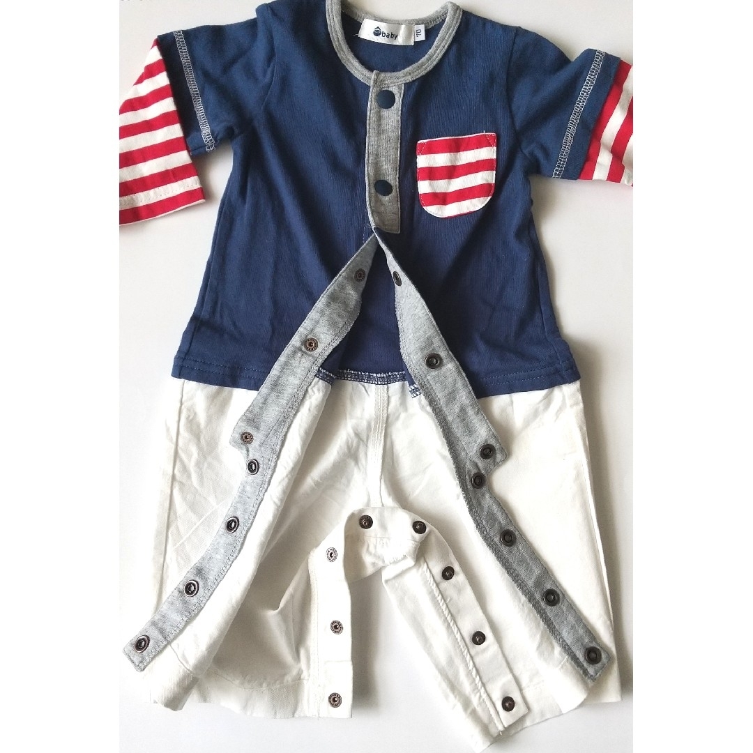 e-baby(イーベビー)の【未着用】e-baby（BeBe） カバーオール 70cm キッズ/ベビー/マタニティのベビー服(~85cm)(カバーオール)の商品写真