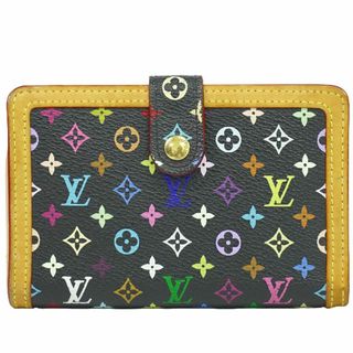 ルイヴィトン(LOUIS VUITTON)の本物 ルイヴィトン LOUIS VUITTON LV ポルトフォイユ ヴィエノワ モノグラム マルチカラー 折財布 ノワール ブラック M92988 ビトン 財布 ウォレット 中古(財布)