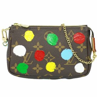 ルイヴィトン(LOUIS VUITTON)の本物 ルイヴィトン LOUIS VUITTON LV ミニポシェットアクセソワール モノグラム 草間彌生 ハンドバッグ ブラウン マルチカラー M81866 ビトン バッグ 美品 中古(ポーチ)