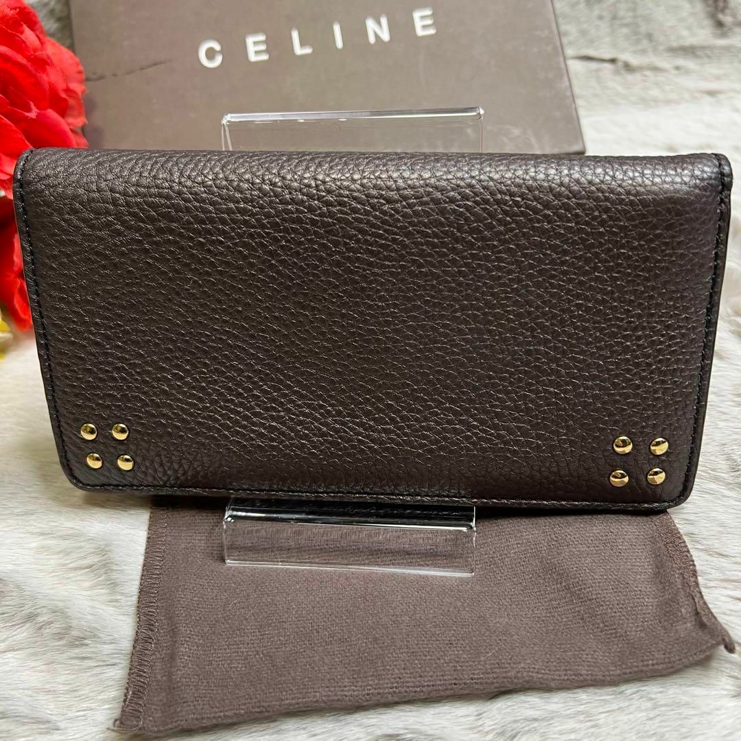 celine(セリーヌ)の極美品　CELINE セリーヌ レザー 長財布 トリオンフ コゲ茶 ブラウン レディースのファッション小物(財布)の商品写真