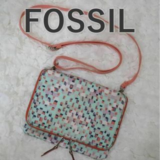 フォッシル(FOSSIL)の美品 希少 FOSSIL フォッシル ショルダーバッグ クロスボディ マルチ 柄(ショルダーバッグ)