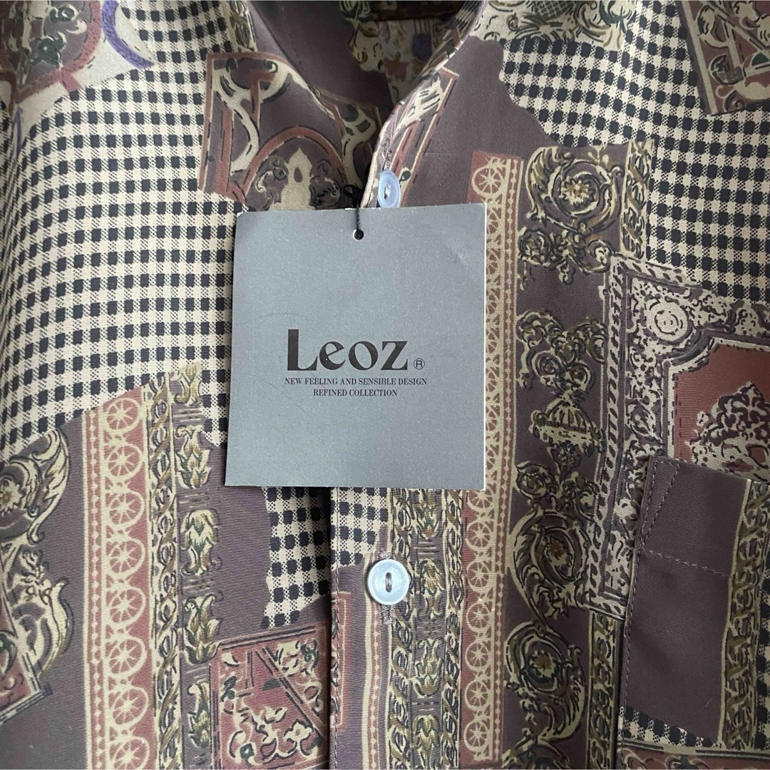 【超美品】レオズ Leoz 古着 総柄 奇抜 レトロ デザインシャツ 幾何学模様 メンズのトップス(シャツ)の商品写真
