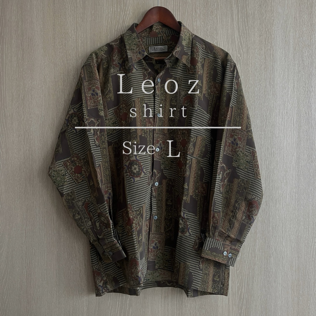 【超美品】レオズ Leoz 古着 総柄 奇抜 レトロ デザインシャツ 幾何学模様 メンズのトップス(シャツ)の商品写真