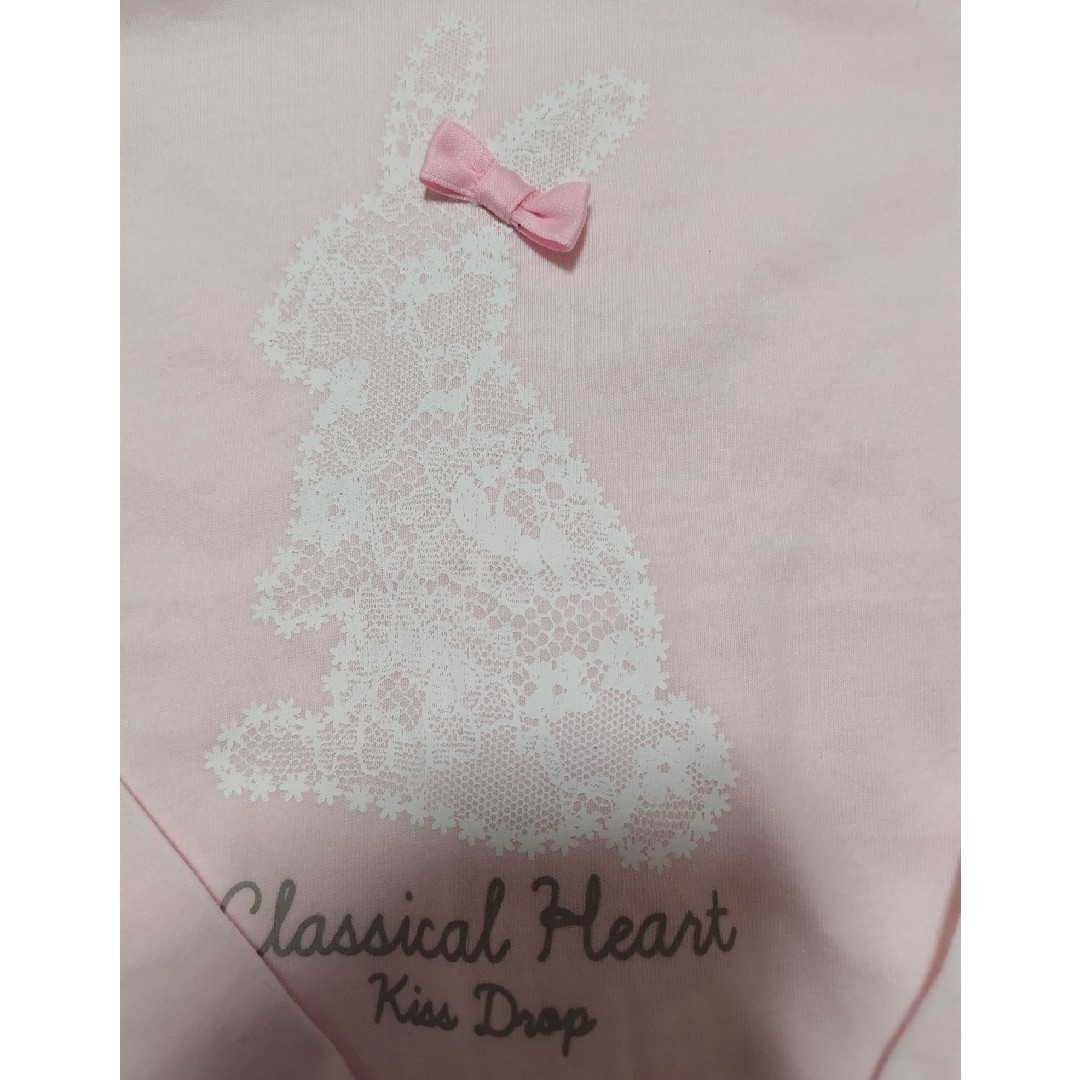 値下げ　Kiss Drop 長袖Tシャツ 130cm 薄ﾋﾟﾝｸ ｳｻｷﾞ キッズ/ベビー/マタニティのキッズ服女の子用(90cm~)(Tシャツ/カットソー)の商品写真