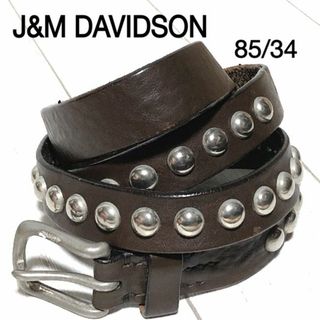 J&M DAVIDSON スタッズ レザーベルト 85 ドーム リベット ナロー