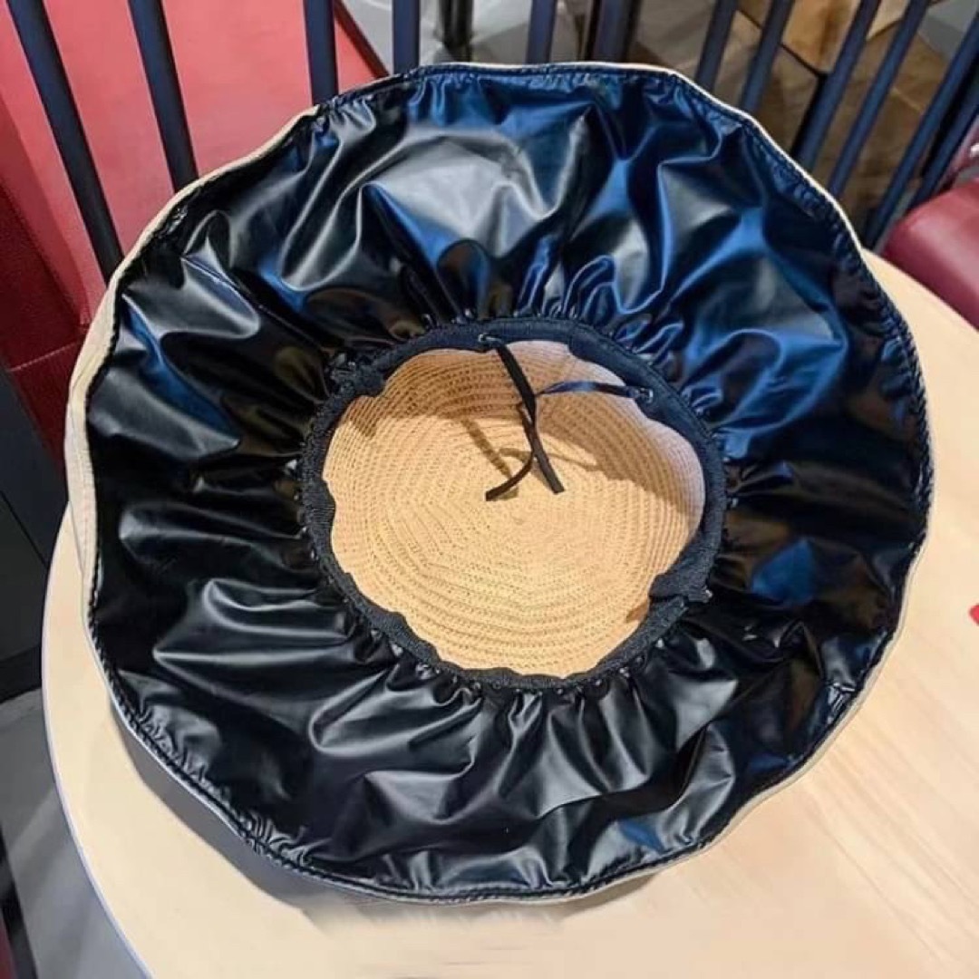 麦わら　帽子　UVカット　つば広　日焼け対策　折りたたみ　旅行　海　アウトドア レディースの帽子(麦わら帽子/ストローハット)の商品写真