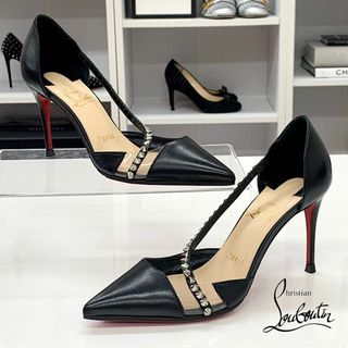 クリスチャンルブタン(Christian Louboutin)の8131 クリスチャンルブタン レザー スパイク パンプス ブラック(ハイヒール/パンプス)