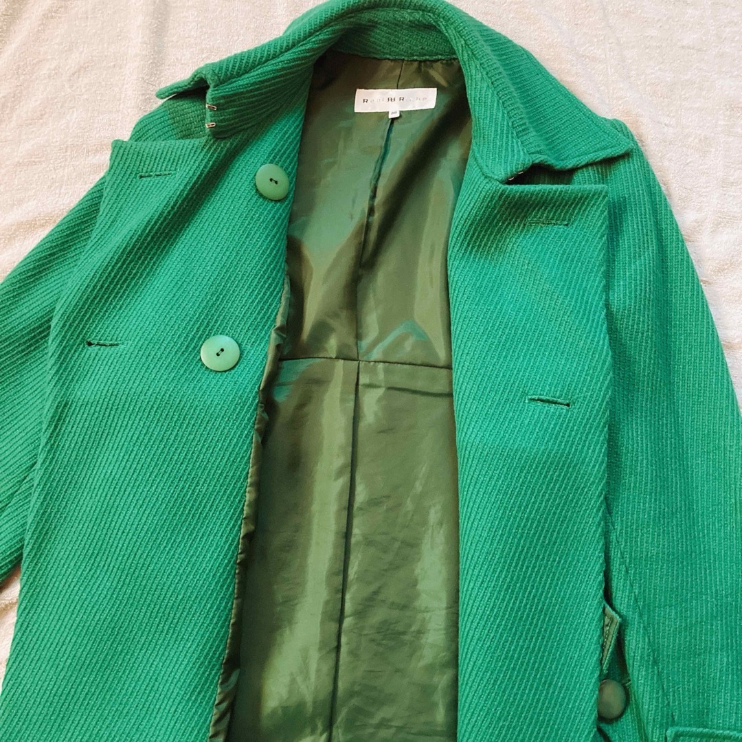 M～L リアルリッシュ 切り替えコート Aライン グリーン レディースのジャケット/アウター(その他)の商品写真