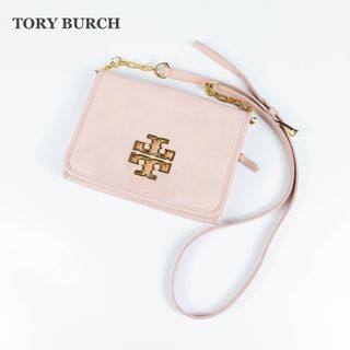 トリーバーチ(Tory Burch)の【 TORY BURCH】ショルダーバッグ　レザー　チェーン　ピンク　デカロゴ(ショルダーバッグ)