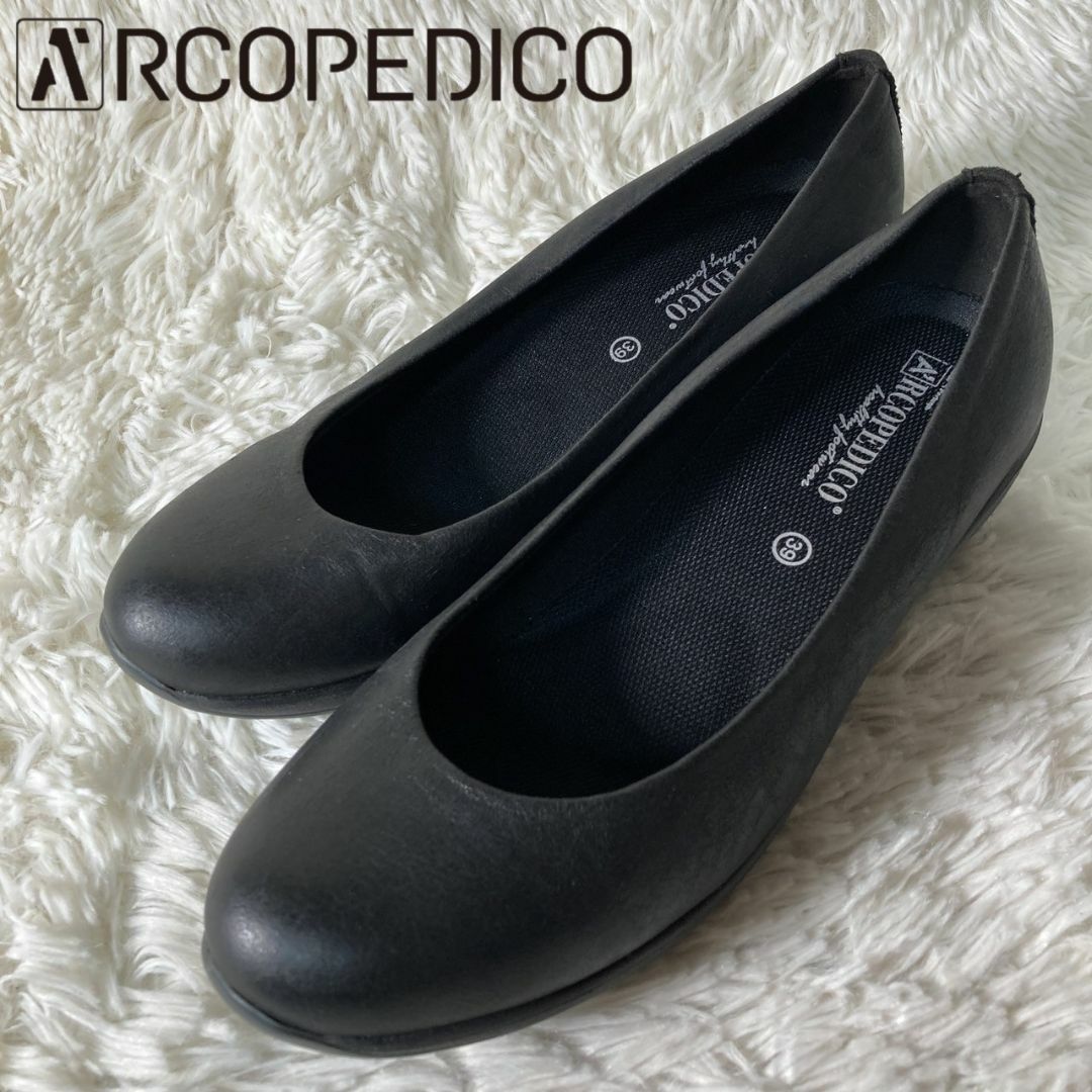 ARCOPEDICO(アルコペディコ)の美品 ARCOPEDICO アルコペディコ スリッポン 39 黒 ブラック レディースの靴/シューズ(スリッポン/モカシン)の商品写真