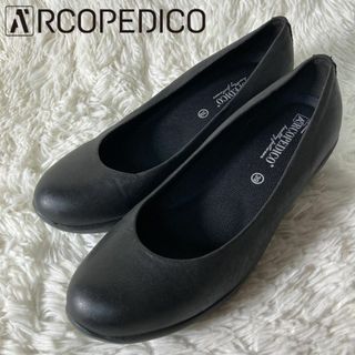 アルコペディコ(ARCOPEDICO)の美品 ARCOPEDICO アルコペディコ スリッポン 39 黒 ブラック(スリッポン/モカシン)