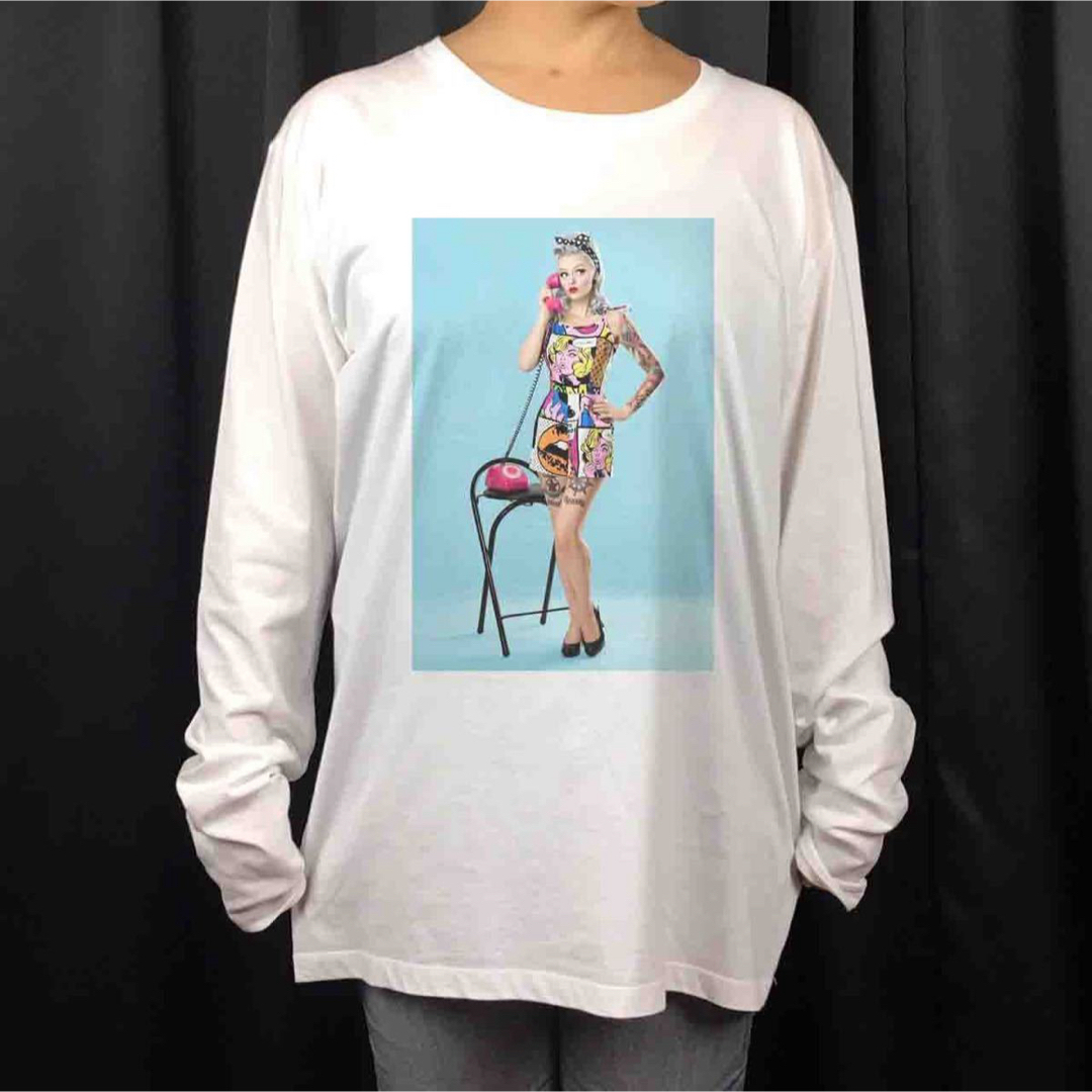 新品 アメコミ ワンピ タトゥー テレフォン電話 ピンナップガール ロンT メンズのトップス(Tシャツ/カットソー(七分/長袖))の商品写真