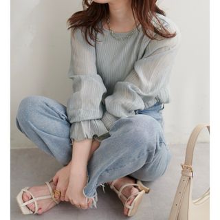 ナチュラルクチュール(natural couture)の【もみじ様 専用】キャンディスリーブプリーツブラウス(シャツ/ブラウス(長袖/七分))