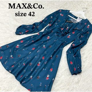 マックスアンドコー(Max & Co.)の【新品タグ付き】MAX&Co. マックスアンドコー　フリルワンピース　花柄　XL(ひざ丈ワンピース)