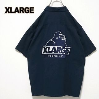 エクストララージ(XLARGE)の美品 希少 エクストララージ 両面 刺繍 デカ ゴリラ ロゴ 半袖 シャツ(シャツ)