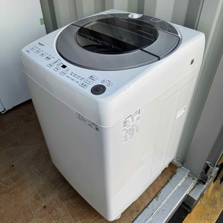 C6334★2021年製美品★シャープ洗濯機　8KG 穴無し槽　インバーター搭載