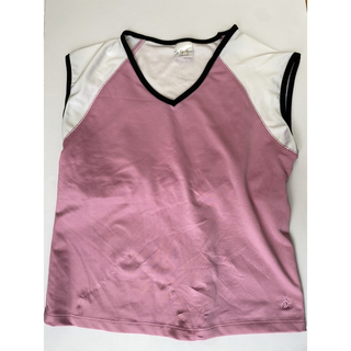 スポーツウェア　ヨガウェア　USA製　ピンク(Tシャツ(半袖/袖なし))