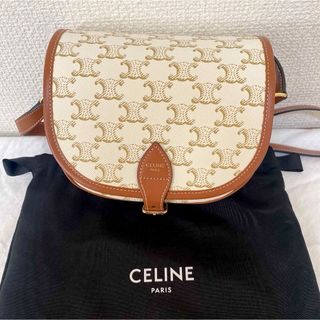 セリーヌ(celine)のミディアム フォルコ バッグ / トリオンフキャンバス＆カーフスキン ホワイト(ショルダーバッグ)