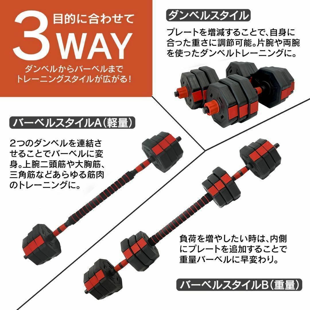 【合計50kg】バーベルにもなる角型ダンベル｜50キロ 25kg×2個セット｜⑴ スポーツ/アウトドアのトレーニング/エクササイズ(トレーニング用品)の商品写真