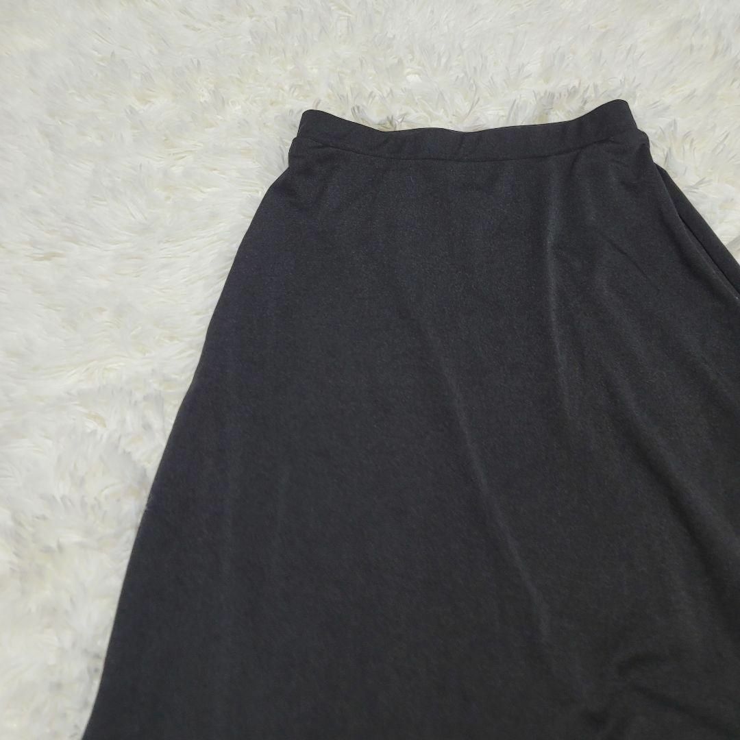 IMAGE(イマージュ)のIMAGE 　ロングスカート　ストレッチ素材　ブラック　美品 レディースのスカート(ロングスカート)の商品写真