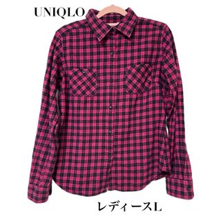 ユニクロ(UNIQLO)の【UNIQLO ユニクロ】レディース チェック柄　ネルシャツ　ブラウス　L(シャツ/ブラウス(長袖/七分))