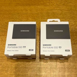 サムスン(SAMSUNG)の【２台セット】SAMSUNG サムスン Portable SSD T7 2TB(PC周辺機器)