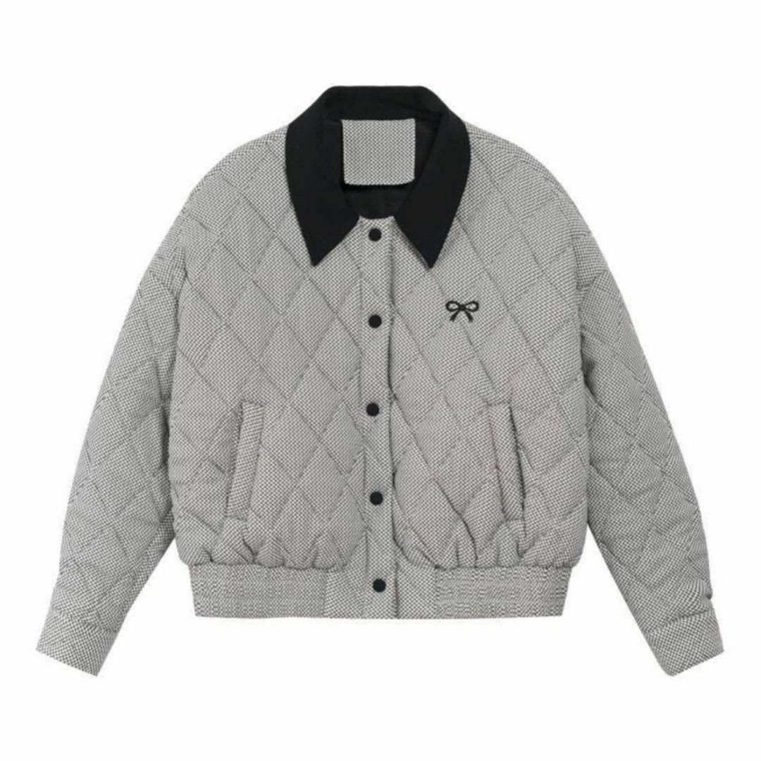チェックキルティングジャケット グレー レディースのジャケット/アウター(その他)の商品写真
