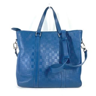 ルイヴィトン(LOUIS VUITTON)のルイヴィトン LOUIS VUITTON タダオPM N41352 ダミエアンフィニ 2WAY ショルダーバッグ 肩掛け トートバッグ ダミエアンフィニレザー ネプテューヌ ブルー(トートバッグ)