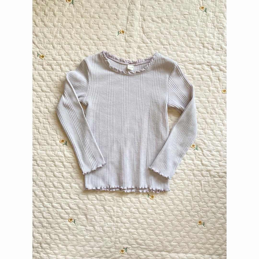 apres les cours(アプレレクール)のapres les cours 衿レースリブTシャツ(100) キッズ/ベビー/マタニティのキッズ服女の子用(90cm~)(Tシャツ/カットソー)の商品写真