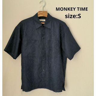 モンキータイム(MONKEY TIME（UNITED ARROWS）)のMONKEY TIME ペイズリー柄 総柄 半袖 シャツ メンズ ネイビー S(シャツ)