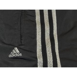 レア adidas アディダス トラックパンツ ブラック／シルバーラメ ジャージ