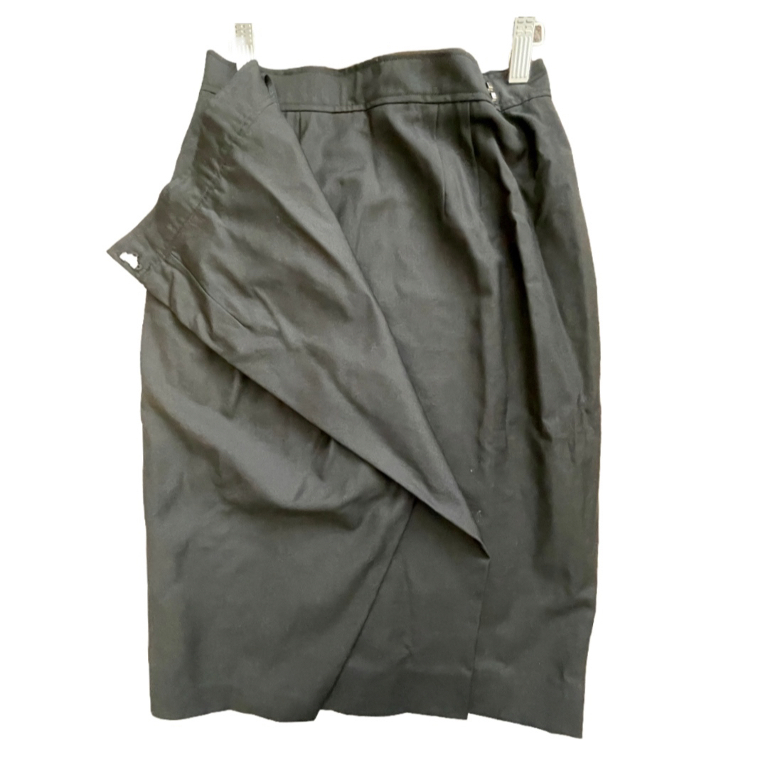 Chloe(クロエ)の【Chloe】クロエ 巻き ラップスカート 毛100% 黒 ブラック 美品 レディースのスカート(ひざ丈スカート)の商品写真