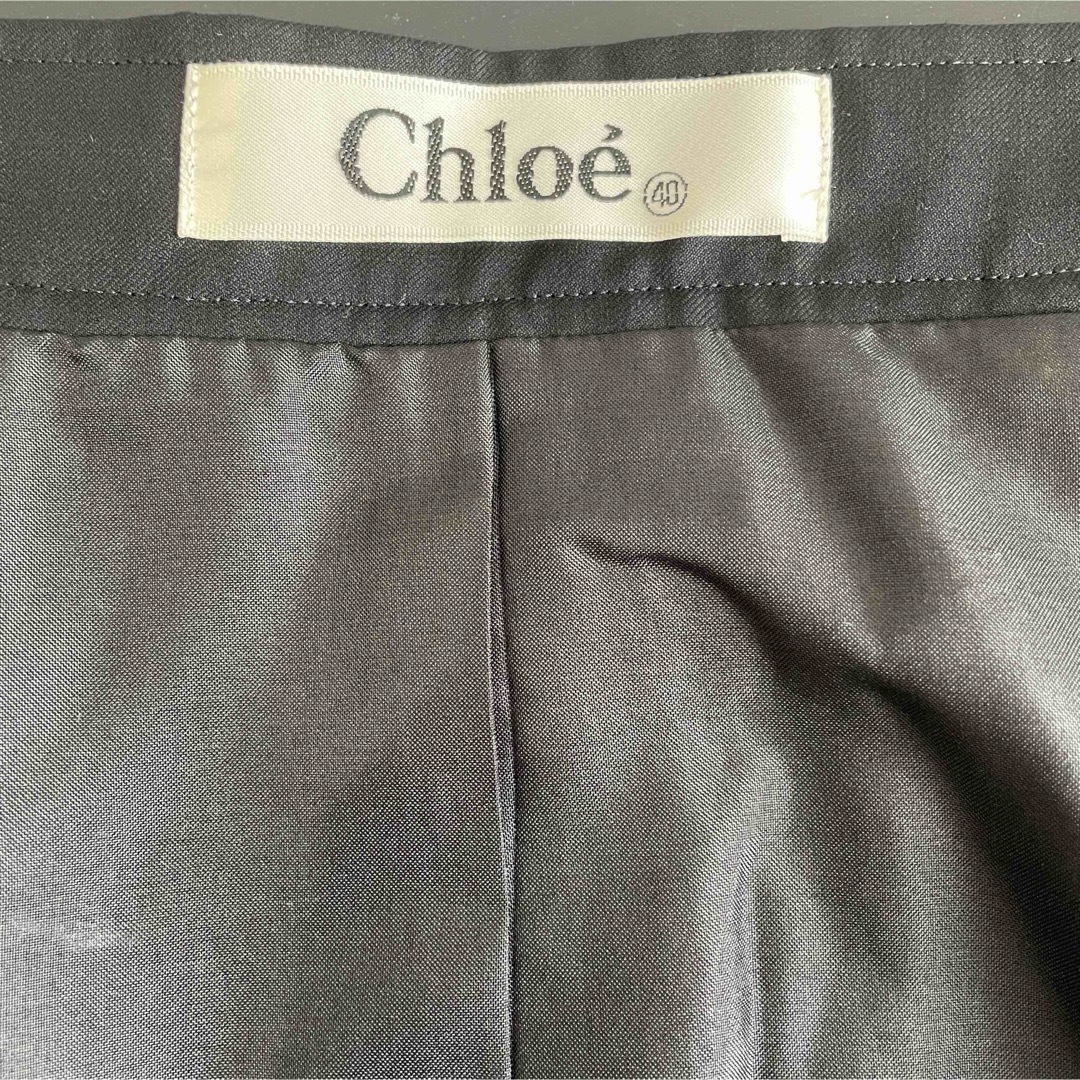 Chloe(クロエ)の【Chloe】クロエ 巻き ラップスカート 毛100% 黒 ブラック 美品 レディースのスカート(ひざ丈スカート)の商品写真