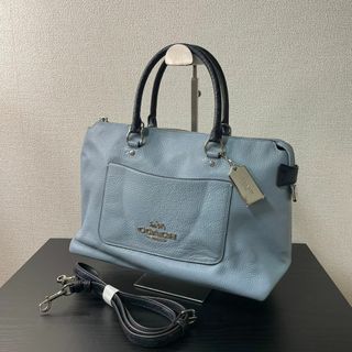 コーチ(COACH)のCOACH コーチ エマ サッチェル ハンドバッグ 2way レザー 水色(ハンドバッグ)