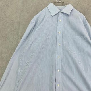 チャップス(CHAPS)のチャップス　ストライプシャツ　長袖シャツ　古着　ホワイト　ブルー　16(Tシャツ/カットソー(七分/長袖))