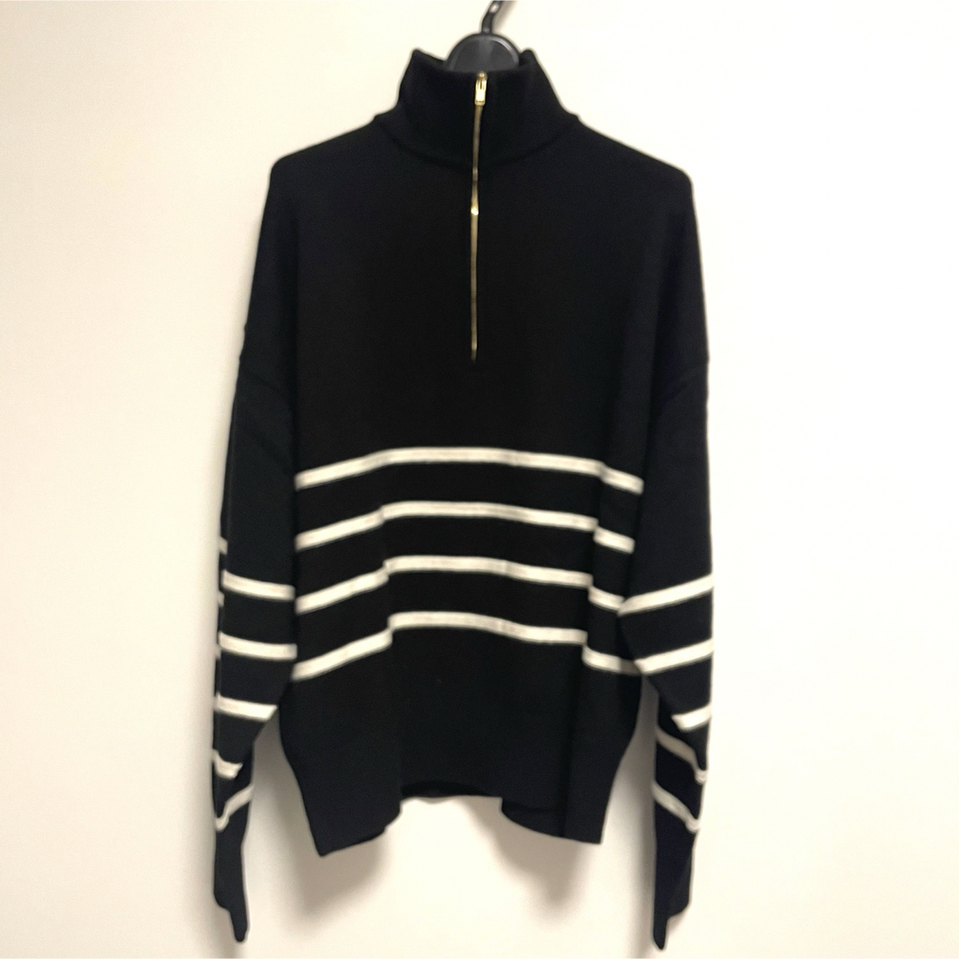 L'Appartement DEUXIEME CLASSE(アパルトモンドゥーズィエムクラス)のアパルトモン GOOD GRIEF Border Zip Knit TOP レディースのトップス(ニット/セーター)の商品写真