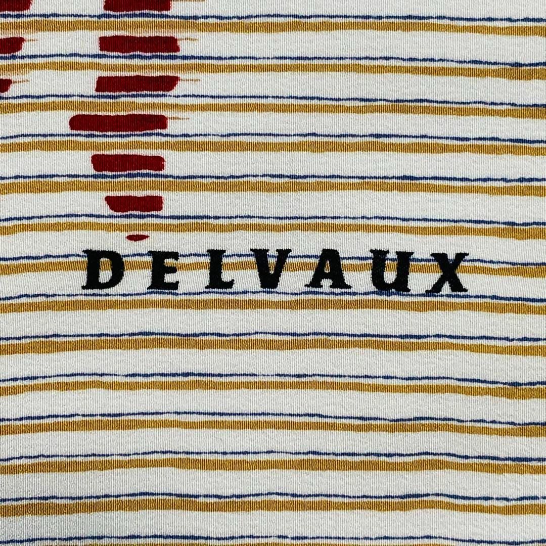 DELVAUX(デルヴォー)の美品 ★DELVAUX★ スカーフ 大判 ボーダー シルク マスタードイエロー レディースのファッション小物(バンダナ/スカーフ)の商品写真