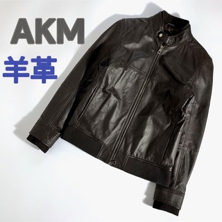 AKM - 【シープスキン‼️】AKM エイケイエム　レザージャケット　羊革　本革　M
