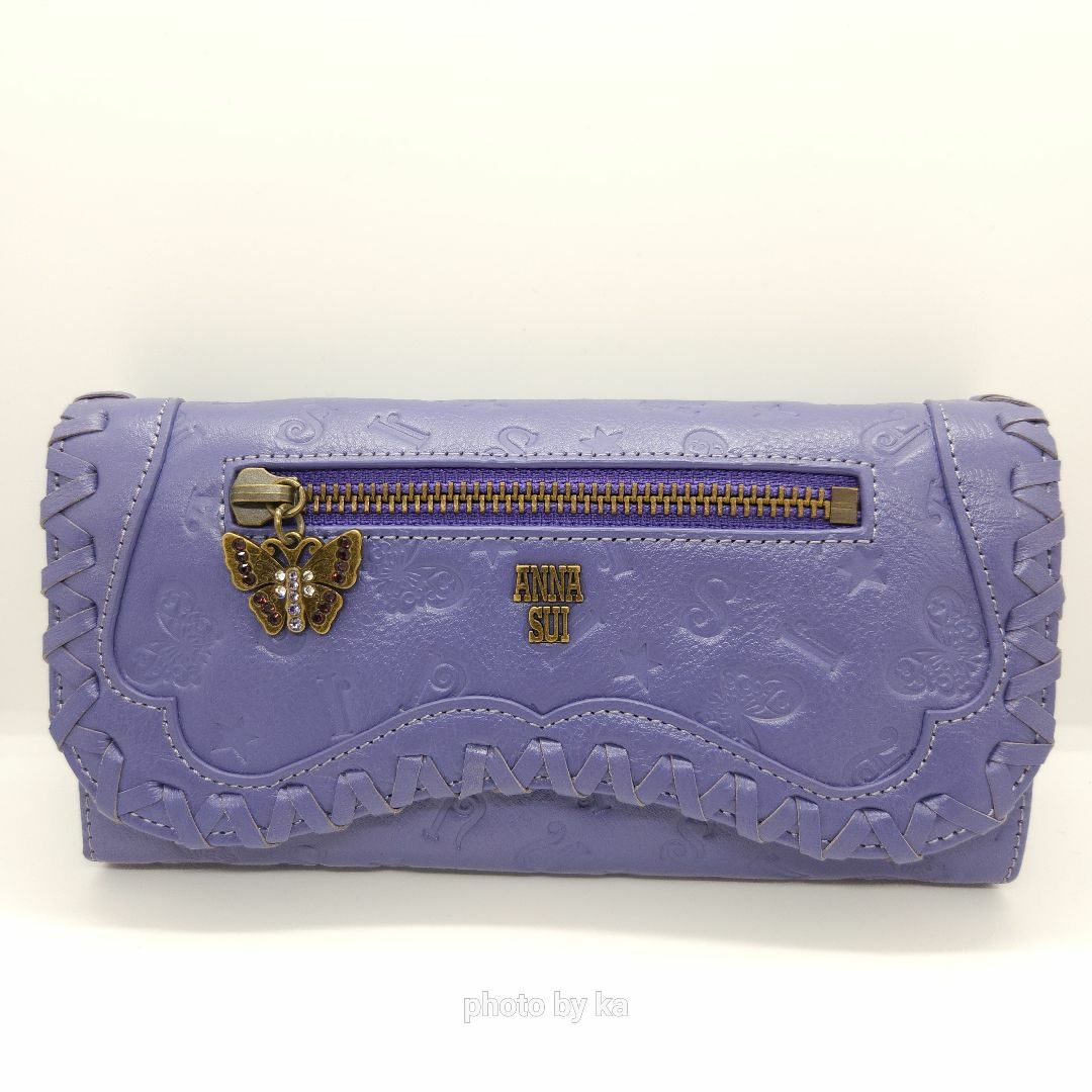 ANNA SUI(アナスイ)のパープル アナスイ ANNA SUI 長財布 ベロニカ 新品 蝶 バタフライ 紫 レディースのファッション小物(財布)の商品写真