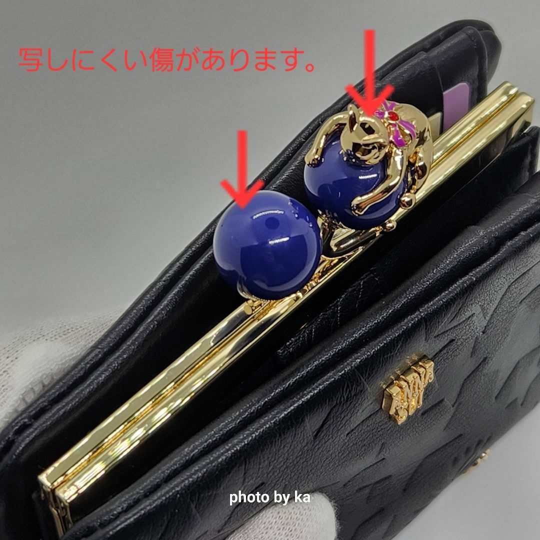 ANNA SUI(アナスイ)のブラック アナスイ ANNA SUI 折り財布 内口金 プレイングキャット 新品 レディースのファッション小物(財布)の商品写真