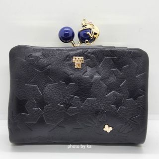 アナスイ(ANNA SUI)のブラック アナスイ ANNA SUI 折り財布 内口金 プレイングキャット 新品(財布)