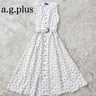 a.g.plus - 美品　a.g.plus エージープラス リップ柄 ロング ワンピース ベルト付き