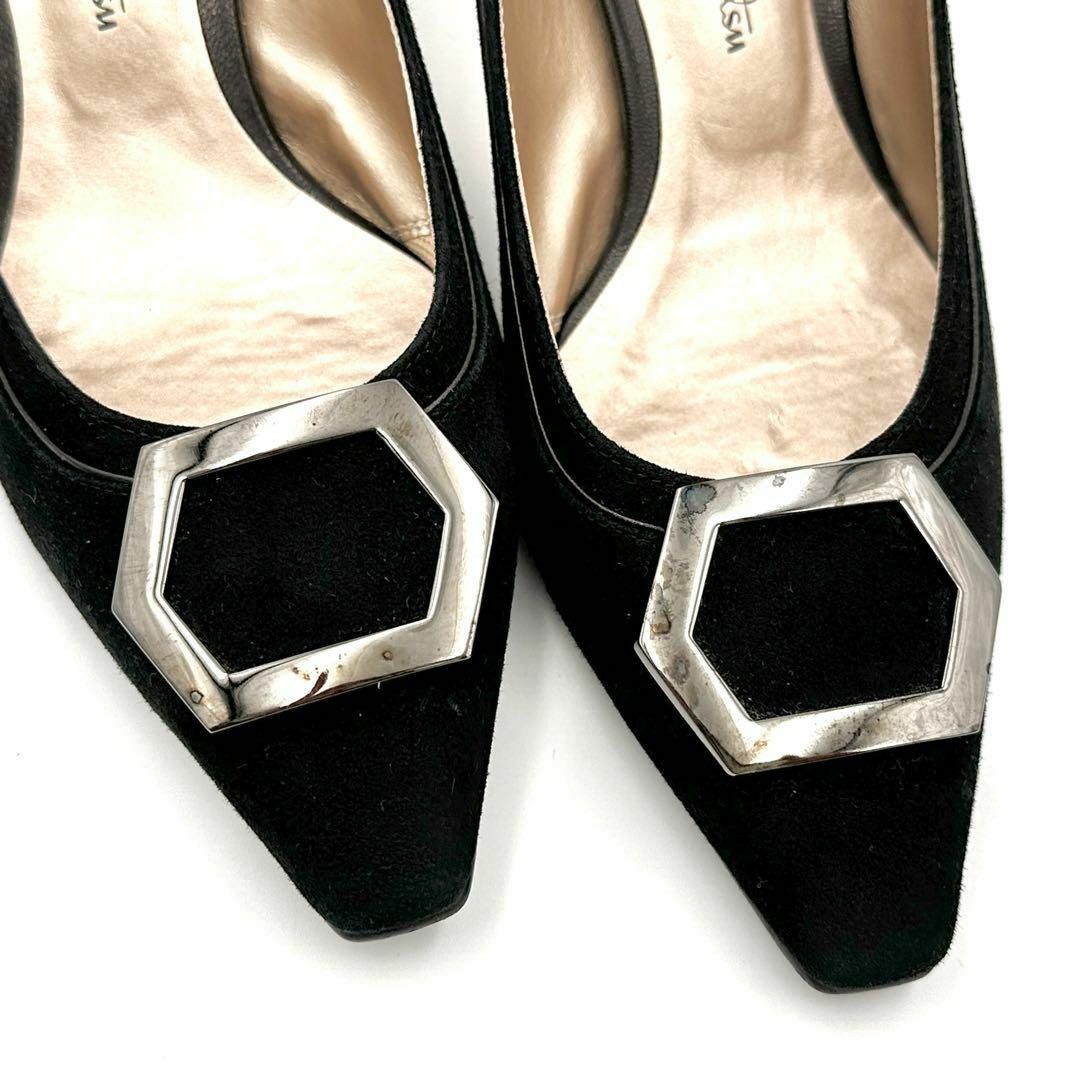 銀座かねまつ パンプス スエード ブラック 22㎝ レディースの靴/シューズ(ハイヒール/パンプス)の商品写真