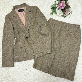 ランバンコレクション(LANVIN COLLECTION)の【極美品】ランバンコレクション セットアップ シルク混 ツイード Lサイズ(スーツ)