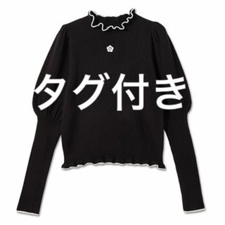 マリークワント(MARY QUANT)のマリークワント MARY QUANT 黒 長袖ニット 長袖 ニット ロゴニット(ニット/セーター)